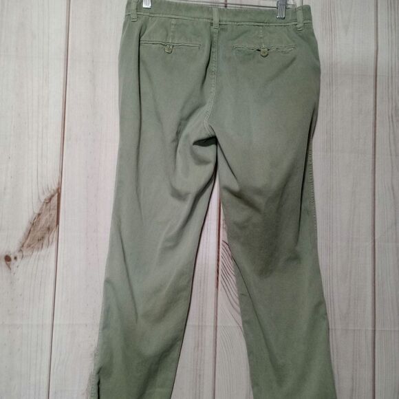 J Crew Pants Ladies 6 Green Chino Classic Core - Picture 2 of 8